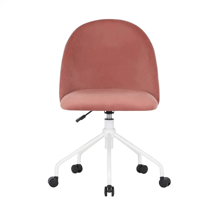Moda uslubidagi aylanuvchi uy ofis kreslosi baxmal mato bilan qoplangan