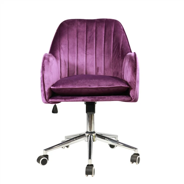 Velvet mato qoplamali aylanuvchi uy ofis kreslosi