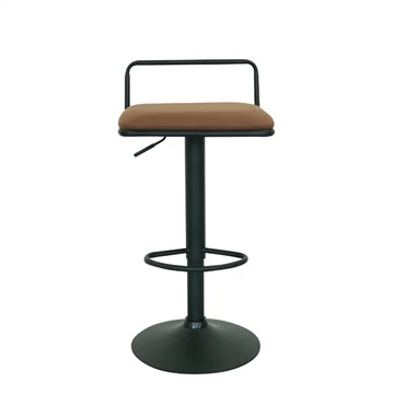 Balandligi sozlanishi barstool kvadrat o'rindiqli metall PU aylanadigan bar stul