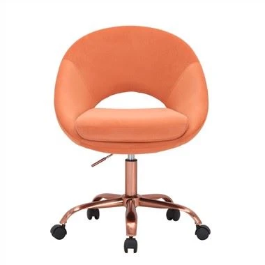 Velvet Home Office kreslosi, pushti oltin metall oyoqlari