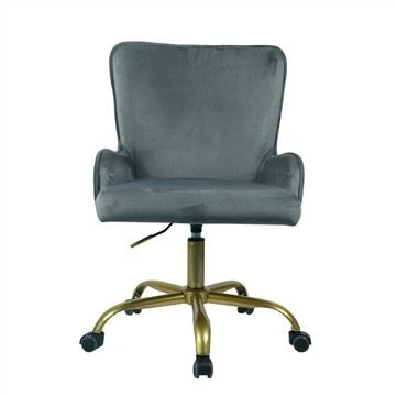 Velvet ofis kreslosi oltin metall oyoqlari (kulrang)