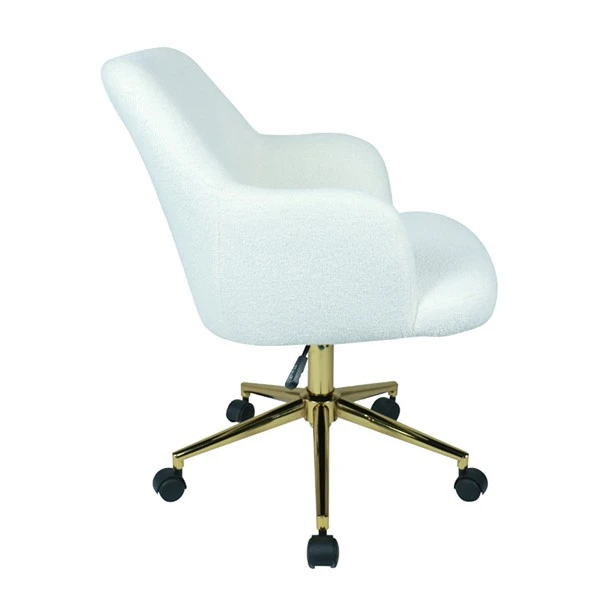 Home Office Chair With Armrest White Cashmere Fabric Home Office Chair With Armrest White Cashmere Fabric